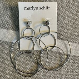 Anthropologie Marlyn Schiff Silver Interlocking hoop earrings